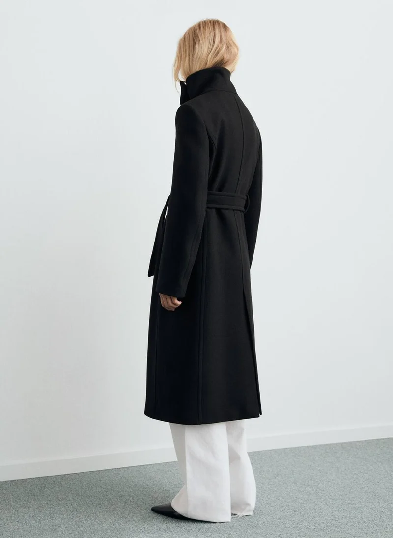 MANGO Manteco wool coat with belt